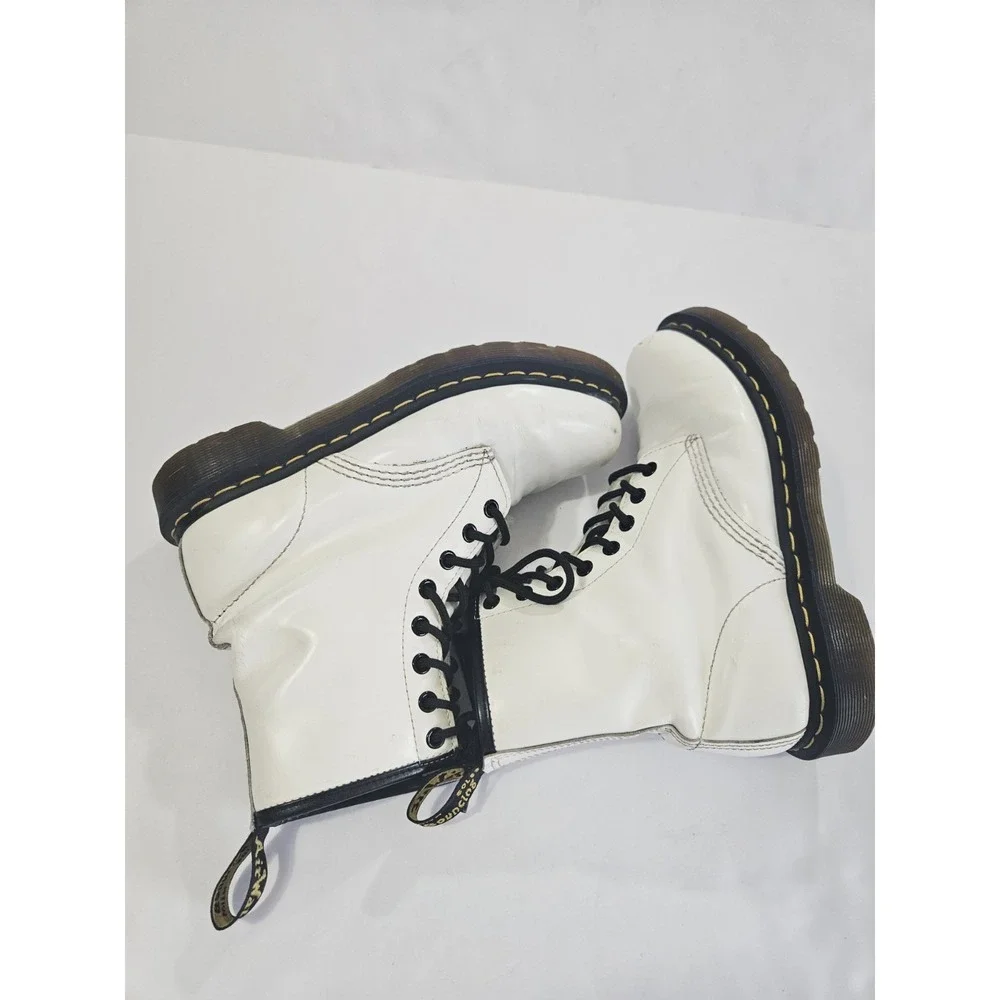 Dr Martens Boots Leather Boot Platform White Smooth Women‎ Size 7